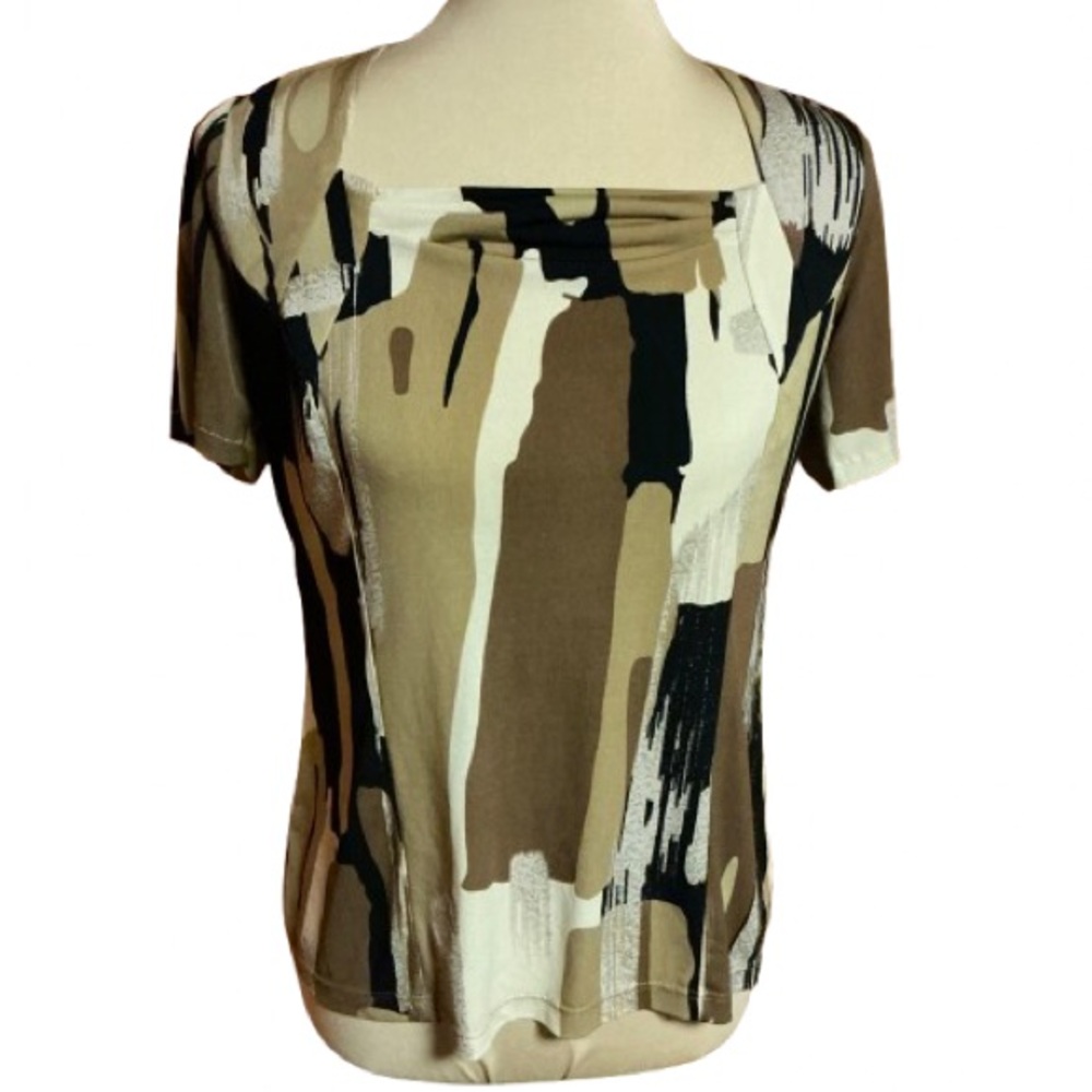 Vtg 90s earthy geometric top